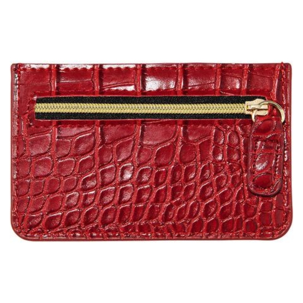 NWT B-Low the Belt Card Case Faux Croc Leather Red